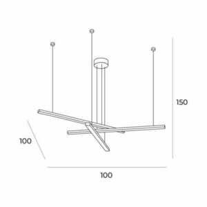 Závěsné světlo Max Light Trio 3 P0474D kartáčované zlato LED 100 cm 1 Závěsné světlo Max Light Trio 3 P0474D kartáčované zlato LED 100 cm small 1