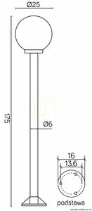 Venkovní stojací lampa SU-MA KULE K 5002/1/K 250 černá 175 cm small 3