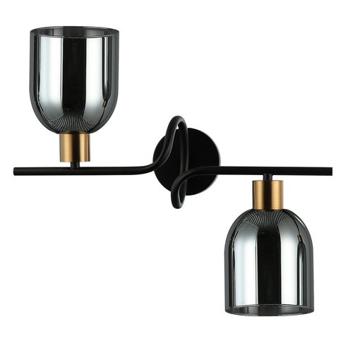 Kontrola Nástěnné světlo Italux Servio černé E14 sklo 2x40W WL-66892-2A-BK-AMB