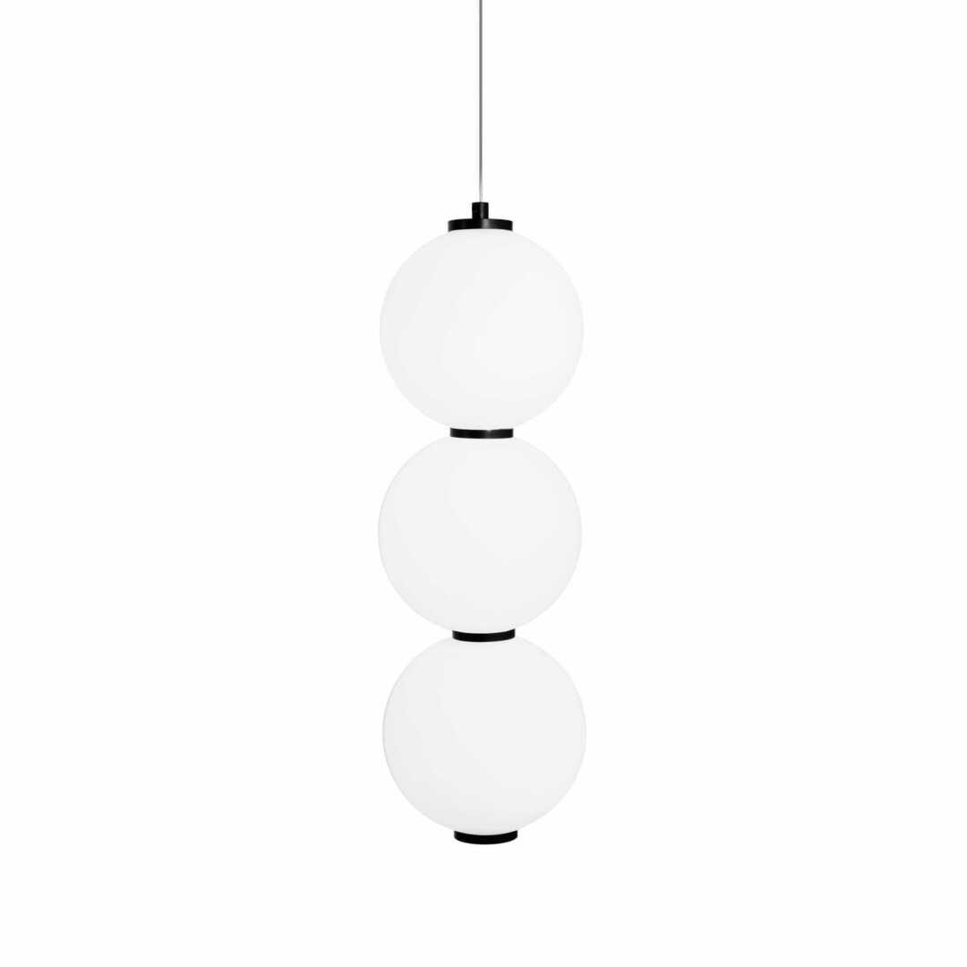 Pendant Light Max Light TAMA P0470 Black Metal Milk Glass 16 cm