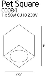 Stropní svítidlo Max Light PET Square C0084 chrom GU10 1 × 50 W small 1