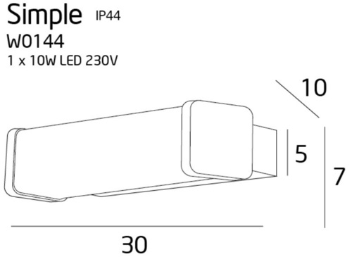 Kontrola Nástěnné svítidlo Max Light Simple W0144 chrom 30 cm LED 10W IP44