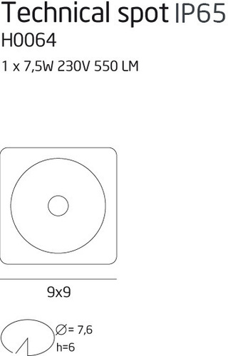 Kontrola Zapuštěné svítidlo Max Light Technical H0064 krémové LED 7,5W 3000K IP20