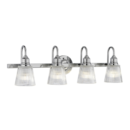 Kontrola Koupelnové nástěnné svítidlo Addison 4x G9 LED 3 W IP44 82 cm, leštěný chrom a vroubkované sklo, Quintiesse