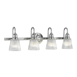 Koupelnové nástěnné svítidlo Addison 4x G9 LED 3 W IP44 82 cm, leštěný chrom a vroubkované sklo, Quintiesse small 0