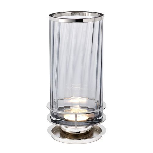 Kontrola Stolní lampa Arno - 1 světelný zdroj - leštěný nikl a kouřové sklo Quintiesse