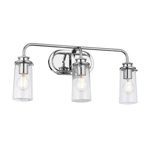 Kontrola Koupelnové nástěnné svítidlo Quintiesse Braelyn QN-BRAELYN3-PC, leštěný chrom, 3 × E27 max 40 W, bublinkové sklo, IP44, 60,3 cm