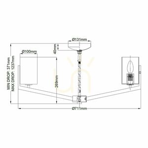 Lustr Quintiesse Nye QN-NYE6-CLP, 6 × E14, Classic Pewter small 6