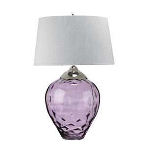 Velká stolní lampa Quintiesse Samara – švestkové sklo, 2 světelné zdroje small 1