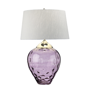 Velká stolní lampa Quintiesse Samara – švestkové sklo, 2 světelné zdroje small 2