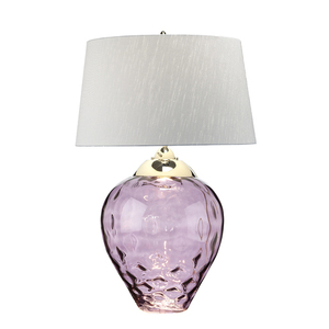 Velká stolní lampa Quintiesse Samara – švestkové sklo, 2 světelné zdroje small 3