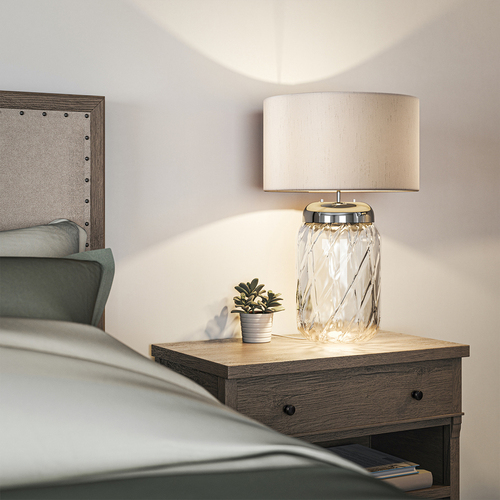 Kontrola Stolní lampa Sola - 2 světelné zdroje - Stříbrné stínidlo Quintiesse