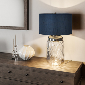 Stolní lampa Sola - 2 světelné zdroje - Modré stínidlo Quintiesse small 1