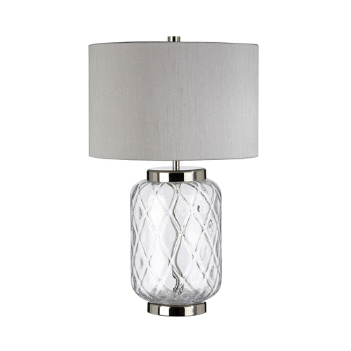 Kontrola Stolní lampa Quintiesse Sola QN-SOLA-TL-S skleněná základna leštěný nikl stříbrné stínidlo E27