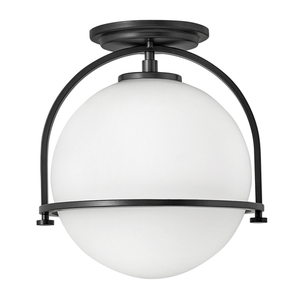 Somerset Plafond - 1 světelný zdroj - Opálové sklo - Black Quintiesse small 0