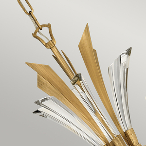 Lustr Quintiesse VIDA QN-VIDA6, oxidované zlato, křišťál, 6 × E14, Ø 74 cm, závěs 72,5–372 cm small 2