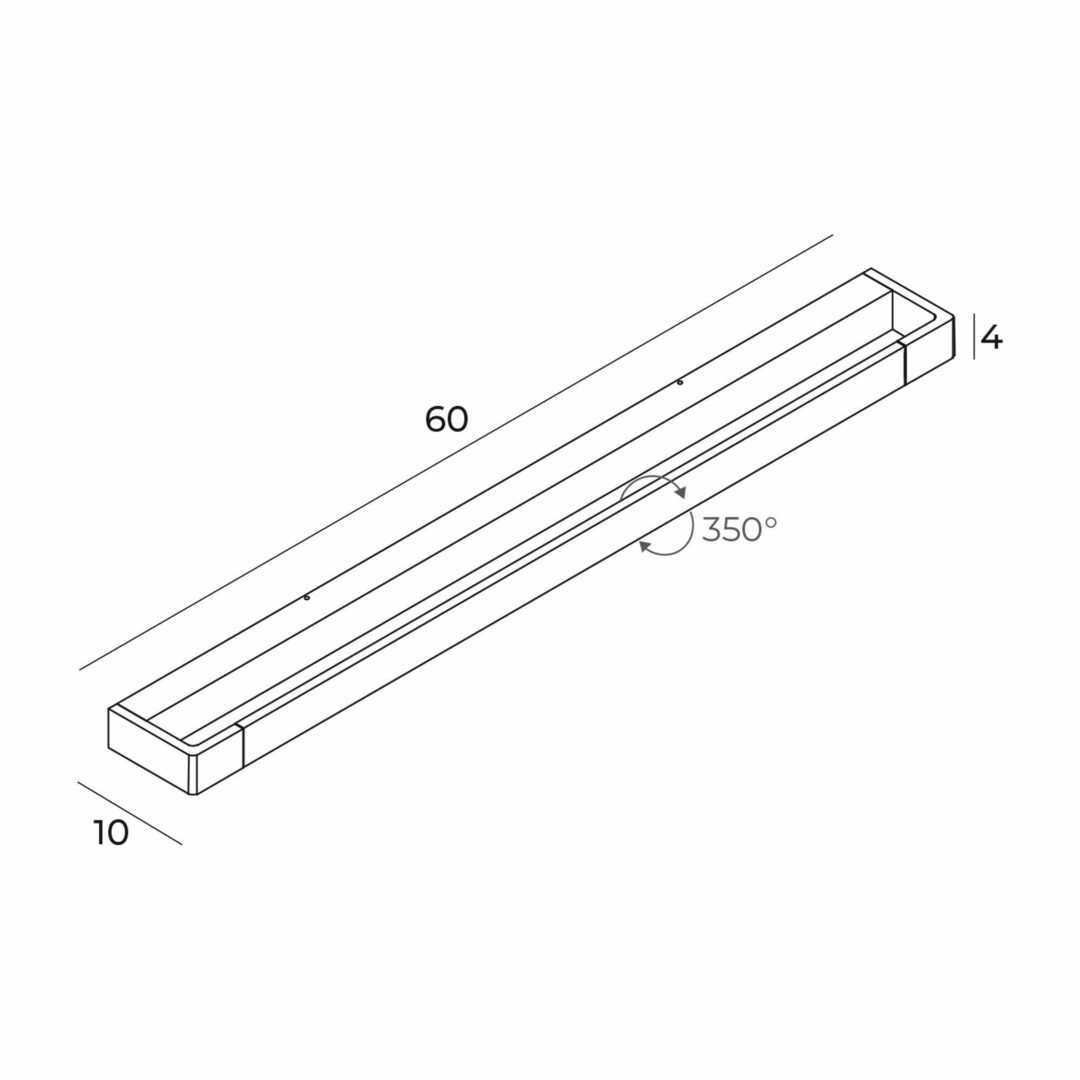Pohled Nástěnné svítidlo Max Light Flink W0309 LED 18W 60 cm černé IP44 Nástěnné svítidlo Max Light Flink W0309 LED 18W 60 cm černé IP44