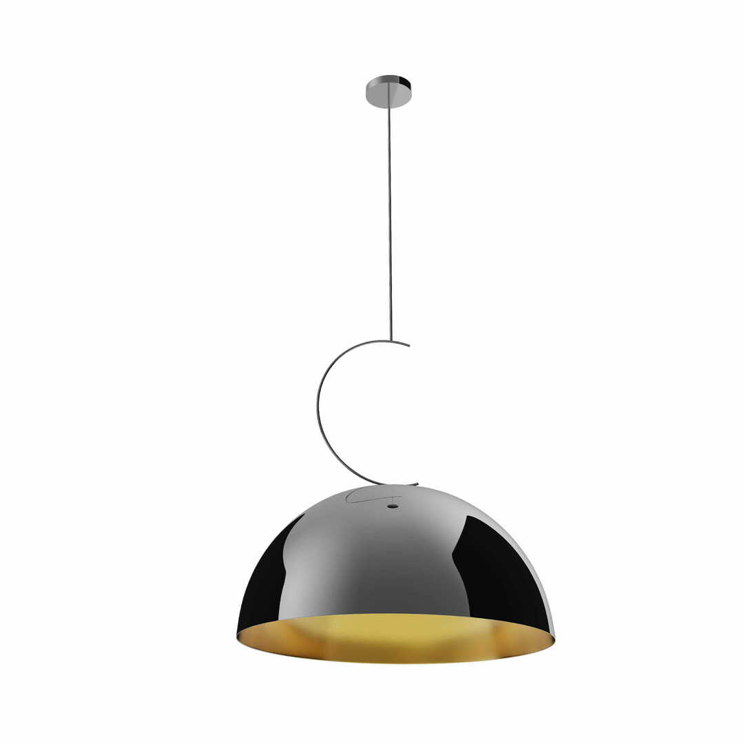 Plafón Max Light Twenty P0463 čierny chróm/zlatý 40 cm E27