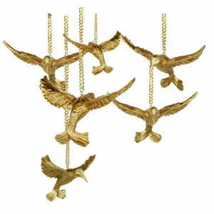 Sada 6 zlatých figurek kolibříků z pryskyřice Las Plumas Figure M N°8 28 × 43 cm small 0