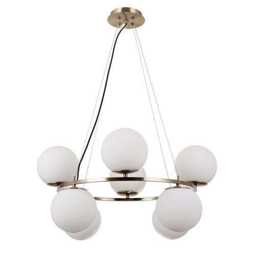 Kontrola Závěsné svítidlo Italux Larosa 8x E14 bílo-hnědé 65 cm PND-33453-4-4-ABR