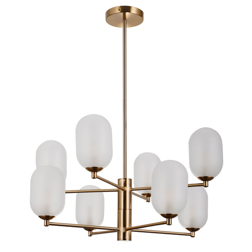 Kontrola Závěsná lampa Italux Perano 8x LED saténově hnědá PND-4215-8A-HBR-SAT
