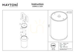 Venkovní stropní LED svítidlo Maytoni Bar O306CL-L12GF, grafitové, IP65 small 9