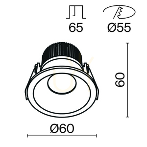 Vestavné svítidlo Maytoni ZOOM DL034-01-06W4K-B, IP65, Ø 6 cm, LED 6 W 670 lm 4000K CRI 90, černé small 9