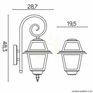 Venkovní nástěnné svítidlo SU-MA Witraż K 3012/1/N černá patina small 7