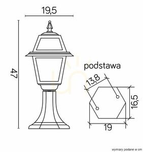 Venkovní stojací lampa SU-MA K 4011/1/N černá patina 47 cm small 3