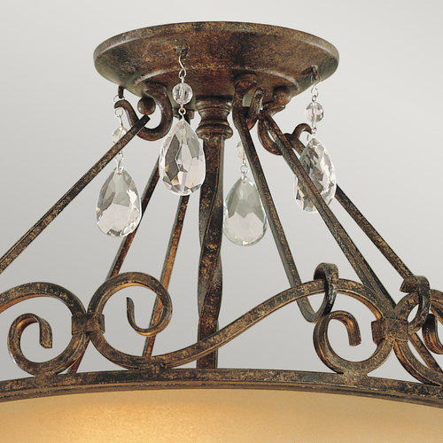 Kontrola Stropní svítidlo s odsazením Chateau 2xE27 Mocha Bronze s křišťálky Elstead