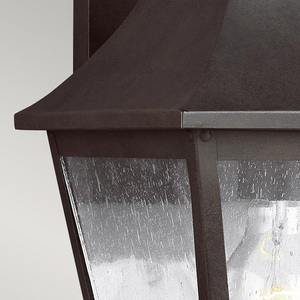 Středně velká nástěnná lucerna Galena - 1 světelný zdroj - Tmavě hnědá Elstead small 2