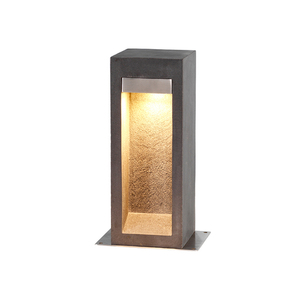 Sloupkové svítidlo Parkstone LED střední 40 cm, čedič a nerezová ocel, Elstead small 0