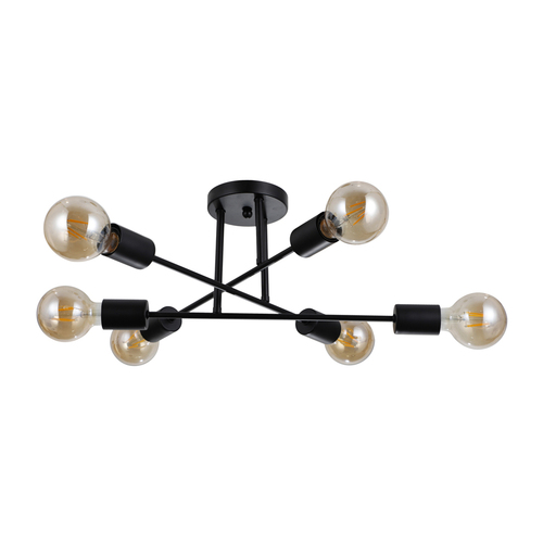 Kontrola Stropní svítidlo Italux Loft Formio černé E27 6x40W PND-4052-6-BL