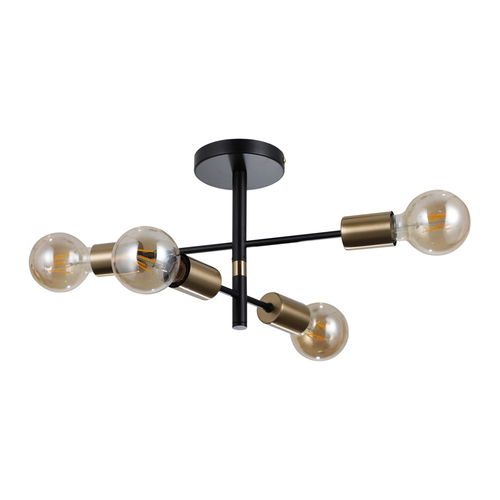 Kontrola Závěsné svítidlo Italux Piansi 4xE27 černé 40 cm PND-4025-4-BL-HBR