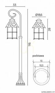Venkovní stojací lucerna SU-MA Toledo K 5002/2/R černá patina 116 cm small 4