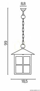 Venkovní závěsné světlo SU-MA Wenecja K 1018/1/KW černá patina 66 cm small 3