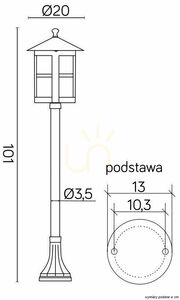 Venkovní stojací lampa SU-MA Cordoba II černá patina 101 cm K 5002/2/TD small 6