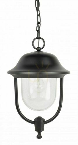 Kontrola Venkovní závěsná lampa SU-MA Prince černá patina 25 cm K 1018/1/O