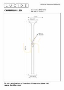 Stojací lampa Lucide CHAMPION-LED hnědá kovová 180 cm LED 24 W 19792/24/03 small 7