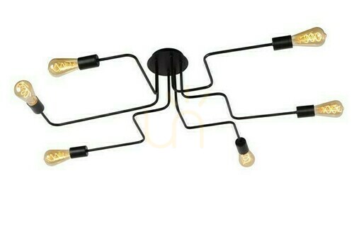 Kontrola Plafon Lucide Lester černý 6xE27 vintage 75 cm 21112/06/30