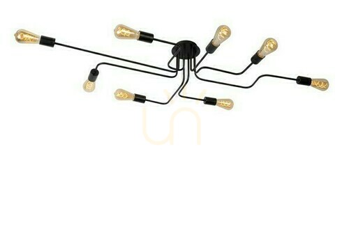 Kontrola Plafon Lucide LESTER černý vintage 8xE27 80 cm 21112/08/30