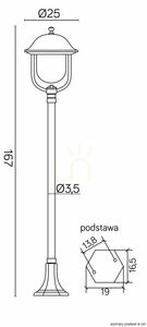 Venkovní stojací lampa SU-MA Prince 167 cm černá patina K 5002/1/O small 5