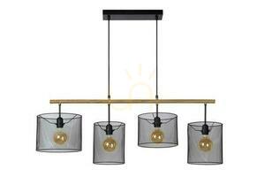 Závěsné svítidlo Lucide Baskett 4xE27 černé dřevo 107 cm small 1