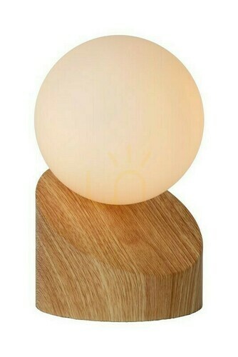 Kontrola Stolní lampa Lucide LEN dřevo sklo 16 cm LED G9 45561/01/72