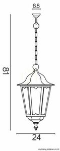 Venkovní závěsné světlo SU-MA Retro Classic K 1018/1/D černá patina 24 cm small 3