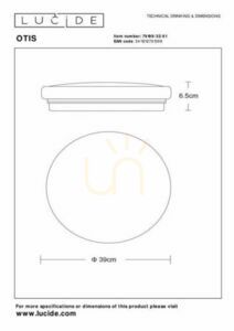 Stropní svítidlo Lucide OTIS 79199/32/61, LED 32 W 3000 K, 3380 lm, opálově bílé, Ø39 cm small 2