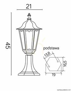 Venkovní stojací lampa SU-MA Retro Midi černá patina K 4011/1/M small 2