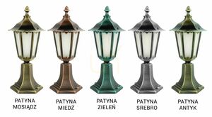 Venkovní stojací lampa SU-MA Retro Midi černá patina K 4011/1/M small 3