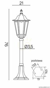 Venkovní stojací lampa SU-MA Retro Midi K 5002/3/M černá patina 76 cm small 3