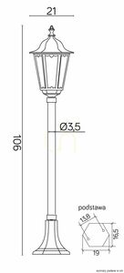 Venkovní stojací lampa SU-MA Retro Midi K 5002/2/M černá patina 106 cm small 3